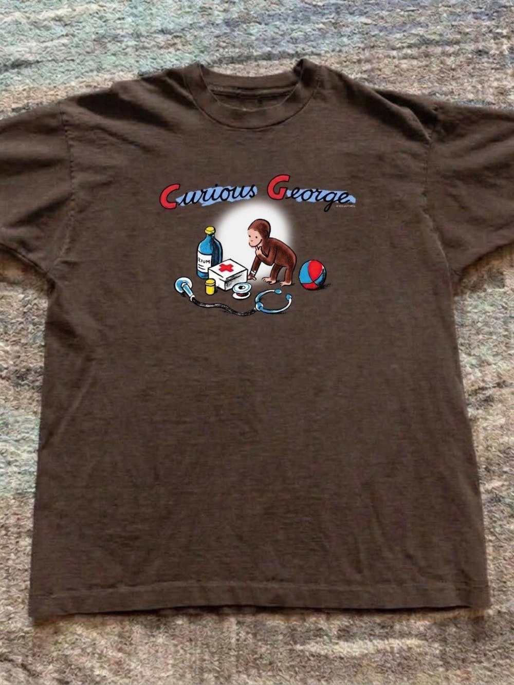 Gildan Brown Curious George Graphic Tee